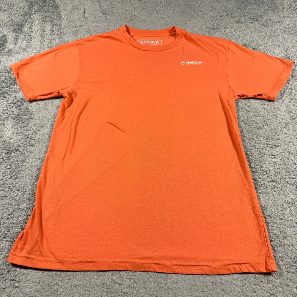Magellan Outdoors Mens Blue Crab Graphic T Shirt Medium Orange Fishing Tee